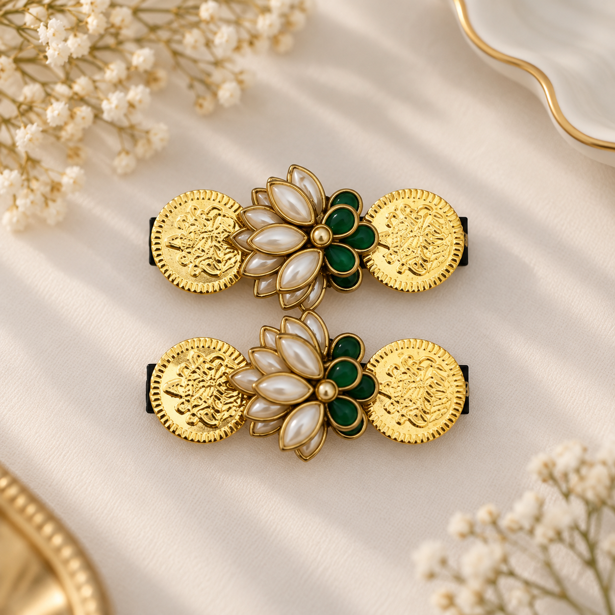 Coin with lotus alligator clip